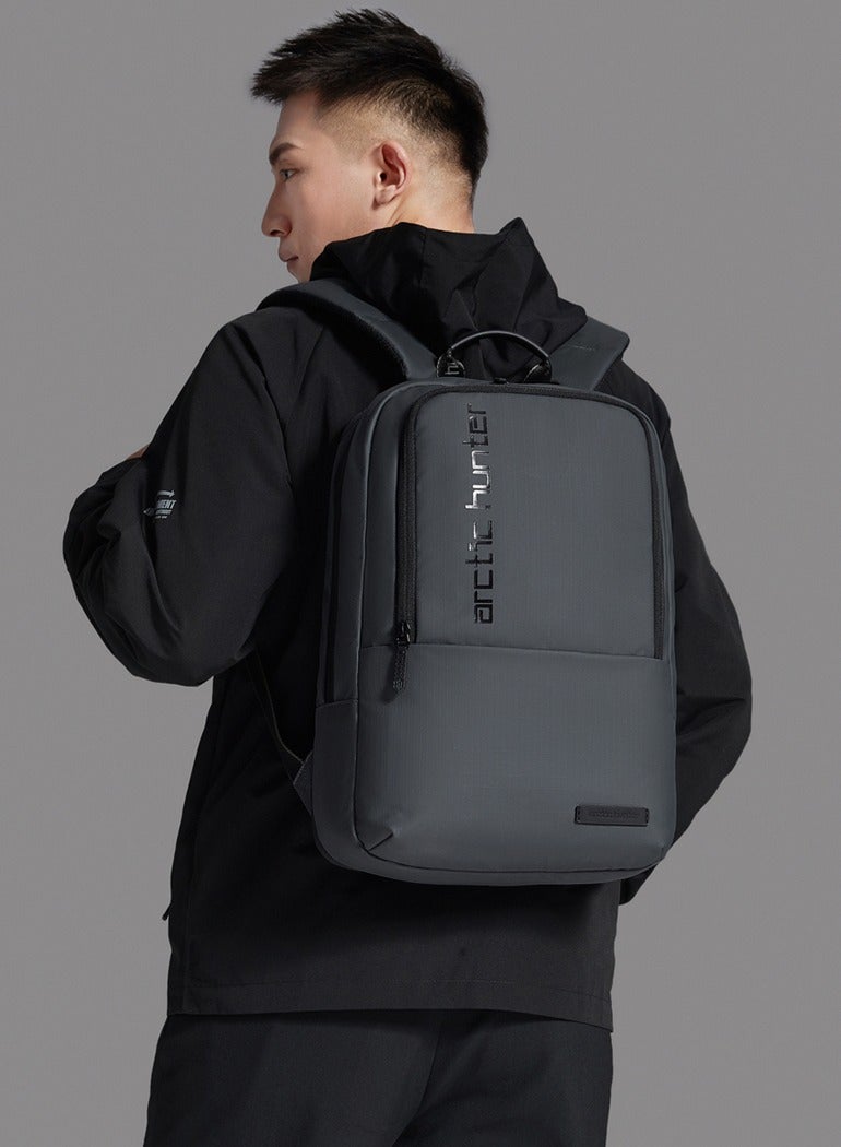 ARCTIC HUNTER Water Repellent Laptop Backpack 15.6 Inch Polyester Travel Shoulder bag for Men and Women, B00529, Grey - Image 2